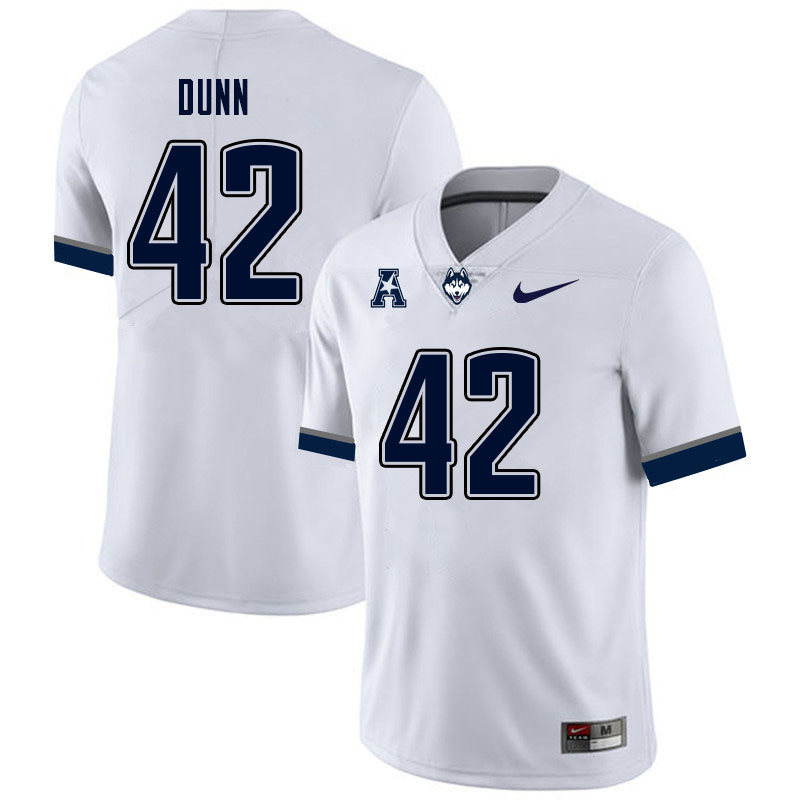 Men #42 Kevin Dunn Uconn Huskies College Football Jerseys Sale-White - Click Image to Close
